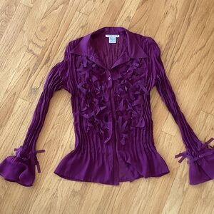 Notations Deep Purple Textured Blouse